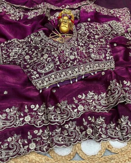 Designer saree with ready made blouse 01