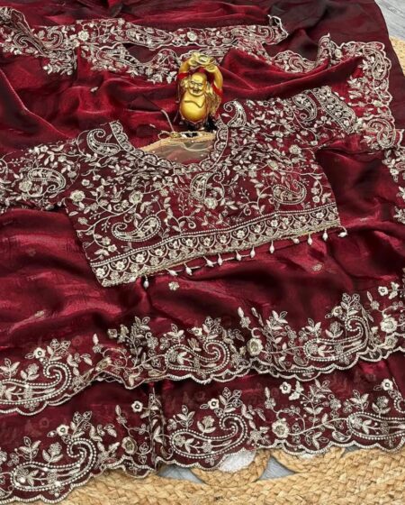 Designer saree with ready made blouse 02