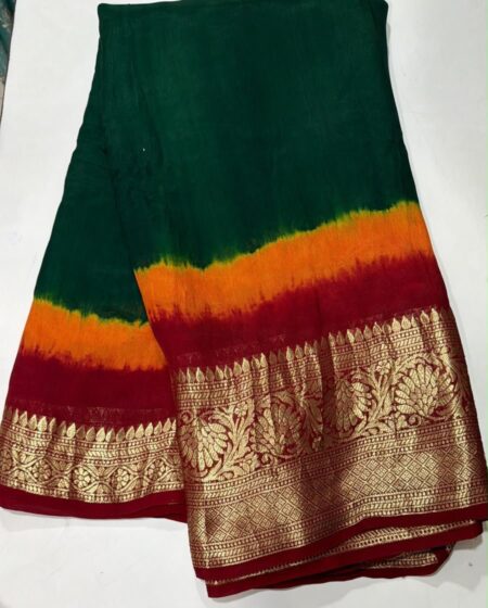 Trendy tricolour saree